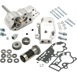PartzBiz HD 31-6296 - S&S ชุดปั้มน้ำมัน Billet ขัดเงา แพ็คเกจ Breather Gears Harley 92+ Evo Big Twin