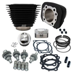 PartzBiz HD 910-0701 - S&S SS Cycle Black Big Bore Hooligan Kit 1200cc 1250cc Harley Sportster 00-20 XL