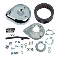 PartzBiz HD 170-0305B - S&S Cycle Tear Drop Chrome Stage 1 Air Cleaner Filter Kit 08-17 Harley Twin Cam PartzBiz HD 170-0305B - S&S Cycle Tear Drop Chrome Stage 1 Air Cleaner Filter Kit 08-17 Harley Twin Cam