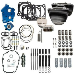 PartzBiz HD 310-1056B - S&S 107” 124” Oil Cooled Power Package Chain Drive Black Harley Touring Softail