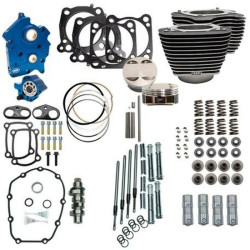 PartzBiz HD 310-1103B - S&S 114” 128” Oil Cooled Power Package Chain Drive Black Chrome Harley M8 17+