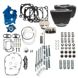 PartzBiz HD 310-1101B - S&S 114” 128” Water Cooled Power Package Chain Drive Black Chrome Harley M8 17+