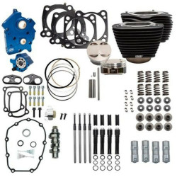 PartzBiz HD 310-1057B - S&S 124” 107” Oil Cooled Power Package Chain Drive Black Harley Touring Softail