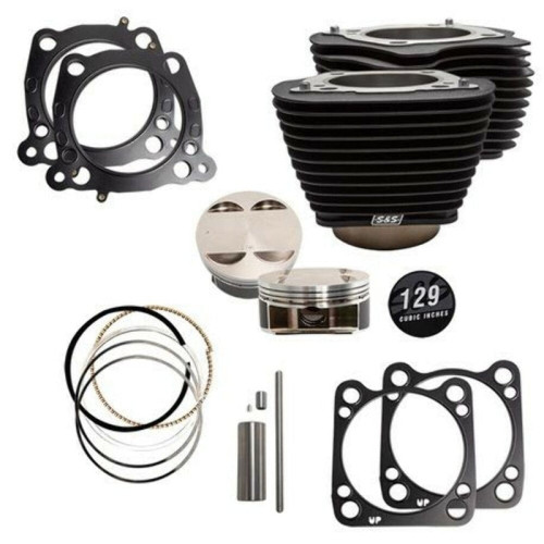 PartzBiz HD: 3479059-S&S M8 Big Bore 129” Black Cylinders 4.375 Stroke Pistons Top End Kit Harley 17+ PartzBiz HD: 3479059-S&S M8 Big Bore 129” Black Cylinders 4.375 Stroke Pistons Top End Kit Harley 17+