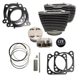 PartzBiz HD 910-0843 - S&S M8 Big Bore 129” Highlighted Cylinders 4.375” Pistons Top End Kit Harley 17+