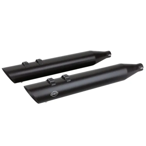 PartzBiz HD: 3442425-4” Black Slash Cut S&S Slip-On Mufflers Exhaust Pipes Harley 2017-2018 Touring PartzBiz HD: 3442425-4” Black Slash Cut S&S Slip-On Mufflers Exhaust Pipes Harley 2017-2018 Touring