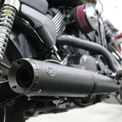 PartzBiz HD 550-0703 - S&S Black 4” Grand National Slip-On Muffler Exhaust Pipe Harley Street 500/750 PartzBiz HD 550-0703 - S&S Black 4” Grand National Slip-On Muffler Exhaust Pipe Harley Street 500/750
