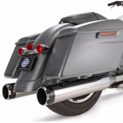 PartzBiz HD 550-0619 - S&S Chrome Mk45 4.5 inch Slip-On Mufflers Black Caps Tip 1995-16 Harley Touring