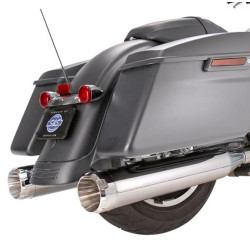 PartzBiz HD 550-0665 - S&S Chrome MK45 4.5” Slip-On Mufflers Thruster End Caps Pipes 17+ Harley Touring