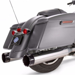 PartzBiz HD 550-0668 - S&S Chrome MK45 4.5 Slip-On Mufflers Tracer Black End Caps 17-20 Harley Touring