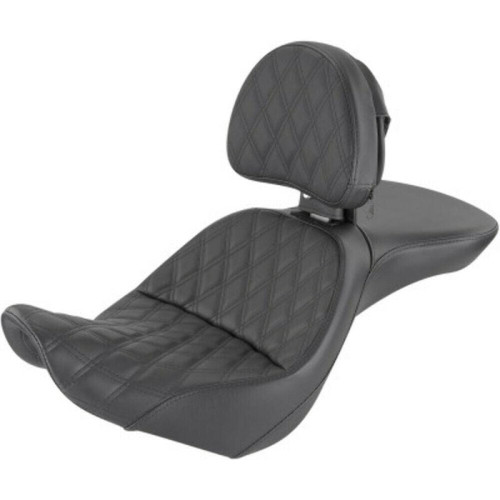 PartzBiz HD: 3472549-Saddlemen Black Explorer Lattice Stitch 2 Up Seat Backrest Harley Softail 06-17 PartzBiz HD: 3472549-Saddlemen Black Explorer Lattice Stitch 2 Up Seat Backrest Harley Softail 06-17