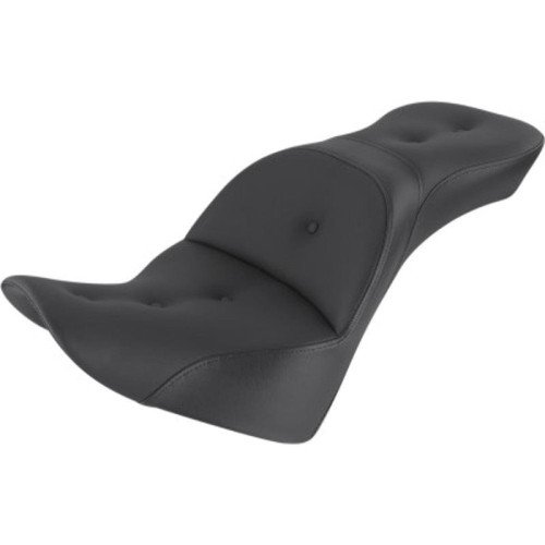 PartzBiz HD: 3474842-Saddlemen Black Explorer Road Sofa Pillow Top 2 Up RS Seat Harley Softail 18-20