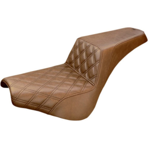 PartzBiz HD: 3472139-Saddlemen Brown Step 2 Up Front Lattice Stitch Seat Harley Softail 18+ FXBB FXST