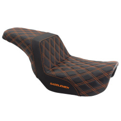 PartzBiz HD 806-04-175-ORGLS-GRIP-BLKCARBONF - Saddlemen Orange Step 2 Up Lattice Diamond Stitch Seat Harley 06-17 Dyna FXD FLD PartzBiz HD 806-04-175-ORGLS-GRIP-BLKCARBONF - Saddlemen Orange Step 2 Up Lattice Diamond Stitch Seat Harley 06-17 Dyna FXD FLD