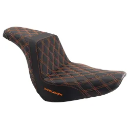PartzBiz HD 818-29-175-ORGLS-GRIP-BLKCARBONF - Saddlemen Orange Step 2 Up Lattice Stitch Grip Seat Harley Softail Low Rider 18+ PartzBiz HD 818-29-175-ORGLS-GRIP-BLKCARBONF - Saddlemen Orange Step 2 Up Lattice Stitch Grip Seat Harley Softail Low Rider 18+