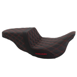 PartzBiz HD 808-07B-175-REDLS-GRIP-BLKCARBON - Saddlemen Red Lattice Stitch Carbon Fiber Gripper Step 2 Up Seat Harley Touring PartzBiz HD 808-07B-175-REDLS-GRIP-BLKCARBON - Saddlemen Red Lattice Stitch Carbon Fiber Gripper Step 2 Up Seat Harley Touring