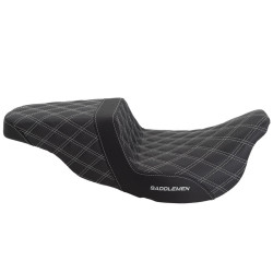 PartzBiz HD 808-07B-175-SILLS-GRIP-BLKCARBON - Saddlemen Silver Lattice Stitch Carbon Fiber Gripper Step Up Seat Harley Touring PartzBiz HD 808-07B-175-SILLS-GRIP-BLKCARBON - Saddlemen Silver Lattice Stitch Carbon Fiber Gripper Step Up Seat Harley Touring