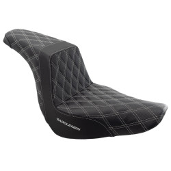 PartzBiz HD 818-29-175-SILLS-GRIP-BLKCARBONF - Saddlemen Silver Step 2 Up Lattice Stitch Grip Seat Harley Softail Low Rider 18+ PartzBiz HD 818-29-175-SILLS-GRIP-BLKCARBONF - Saddlemen Silver Step 2 Up Lattice Stitch Grip Seat Harley Softail Low Rider 18+