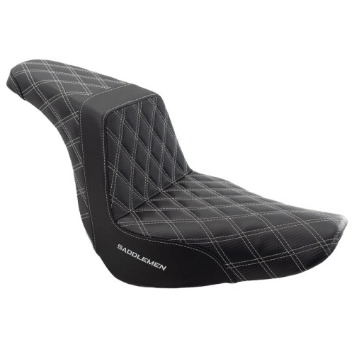 PartzBiz HD: 3475199-Saddlemen Silver Step 2 Up Lattice Stitch Grip Seat Harley Softail Low Rider 18+ PartzBiz HD: 3475199-Saddlemen Silver Step 2 Up Lattice Stitch Grip Seat Harley Softail Low Rider 18+