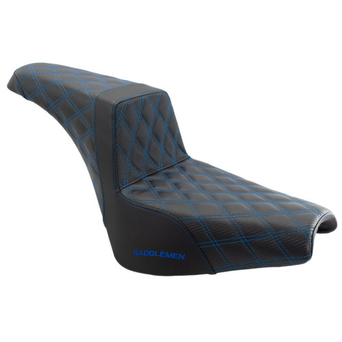 PartzBiz HD: 3475187-Saddlemen Step 2 Up Blue Lattice Stitch Seat Harley Softail 18+ Street Bob FXST