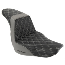PartzBiz HD 818-29-175WHITEST - Saddlemen Step 2 Up Lattice Diamond Silver Stitch Seat M8 Harley Softail FXLRS PartzBiz HD 818-29-175WHITEST - Saddlemen Step 2 Up Lattice Diamond Silver Stitch Seat M8 Harley Softail FXLRS