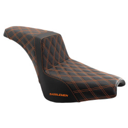 PartzBiz HD 818-30-175-ORGLS-GRIP-BLKCARBONF - Saddlemen Step 2 Up Orange Lattice Stitch Seat Harley Softail M8 Street Bob FXST PartzBiz HD 818-30-175-ORGLS-GRIP-BLKCARBONF - Saddlemen Step 2 Up Orange Lattice Stitch Seat Harley Softail M8 Street Bob FXST