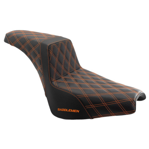 PartzBiz HD: 3475189-Saddlemen Step 2 Up Orange Lattice Stitch Seat Harley Softail M8 Street Bob FXST PartzBiz HD: 3475189-Saddlemen Step 2 Up Orange Lattice Stitch Seat Harley Softail M8 Street Bob FXST