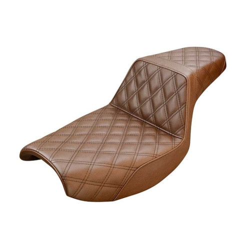 PartzBiz HD: 3470717-Saddlemen Step Up Brown Double Diamond Lattice Stitch Gel Core Seat Harley FXR PartzBiz HD: 3470717-Saddlemen Step Up Brown Double Diamond Lattice Stitch Gel Core Seat Harley FXR