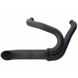 PartzBiz HD 651044 - 11” Santee Black 2:1 Xzotic Exhaust Lake Pipe 2 Into 1 Harley Softail 12mm O2