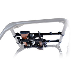 PartzBiz HD 7301 - Seizmik Over Head Dual Gun Holder 2.0” Roll Cage Heavy Duty Mounts Black UTV