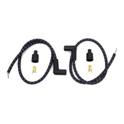 PartzBiz HD 32-7364 - Sumax Black & Blue Cloth Spark Plug Ignition Wire Set Kit Harley Custom Chopper PartzBiz HD 32-7364 - Sumax Black & Blue Cloth Spark Plug Ignition Wire Set Kit Harley Custom Chopper