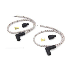 PartzBiz HD 32-7370 - Sumax Gray & Brown Cloth Spark Plug Ignition Wire Set Kit Harley Custom Chopper PartzBiz HD 32-7370 - Sumax Gray & Brown Cloth Spark Plug Ignition Wire Set Kit Harley Custom Chopper
