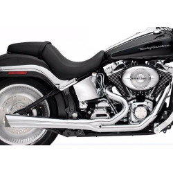 PartzBiz HD 828-71454 or 1800-0078 - ใหม่ Supertrapp Supermeg Chrome 2 Into 1 ระบบท่อไอเสีย Harley Softail Dyna