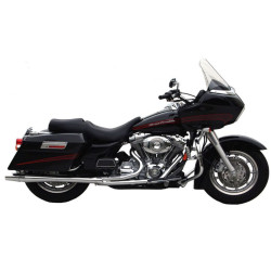 PartzBiz HD 1064S - Thunderheader Chrome 2 into 1 Exhaust Pipe Header Muffler System Harley Touring