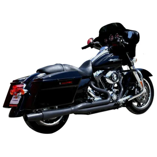 PartzBiz HD: 3446349-Black Thunderheader 2 Into 1 Exhaust System Pipe System 2017-2023 Harley Touring PartzBiz HD: 3446349-Black Thunderheader 2 Into 1 Exhaust System Pipe System 2017-2023 Harley Touring