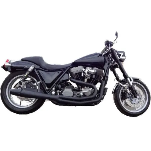 PartzBiz HD: 3446398-Black Thunderheader 2 into 1 Full Exhaust System Pipe Harley FXR Mid-Controls