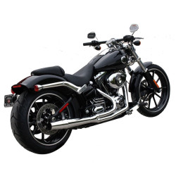 PartzBiz HD 1067 - Chrome Thunderheader 2 into 1 Exhaust Pipe Header System 12-17 Harley Softail