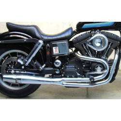 PartzBiz HD 1039 - Chrome Thunderheader 2 into 1 Full Exhaust Pipe Header System 06-17 Harley Dyna