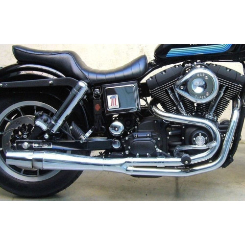 PartzBiz HD: 3475443-Chrome Thunderheader 2 into 1 Full Exhaust Pipe Header System 06-17 Harley Dyna