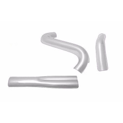 PartzBiz HD 1126 - Chrome Thunderheader 2 into 1 2:1 Heat Shield Set 3 For Dyna FXR Exhaust Pipe