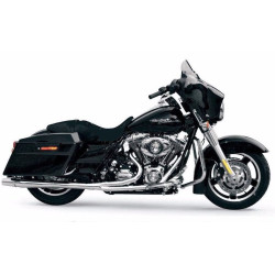 PartzBiz HD 1024S - Chrome Thunderheader 2 into 1 Exhaust Pipe Long 1985-2006 Harley Touring Bagger