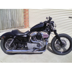 PartzBiz HD 1059 - Chrome Thunderheader 2 into 1 Full Exhaust Pipe System 14-2020 Harley Sportster