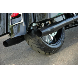 PartzBiz HD 1066B - Thunderheader Black Slip On Exhaust Pipe Mufflers Pair Set Harley Touring 2017+