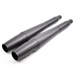 PartzBiz HD 1061B - Thunderheader Black Slip On Exhaust Pipe Mufflers Pair Set Harley Touring Bagger