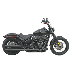 PartzBiz HD 1352B - Thunderheader Black Thunder Cone Exhaust Slip-On Mufflers Harley Softail 18+ M8