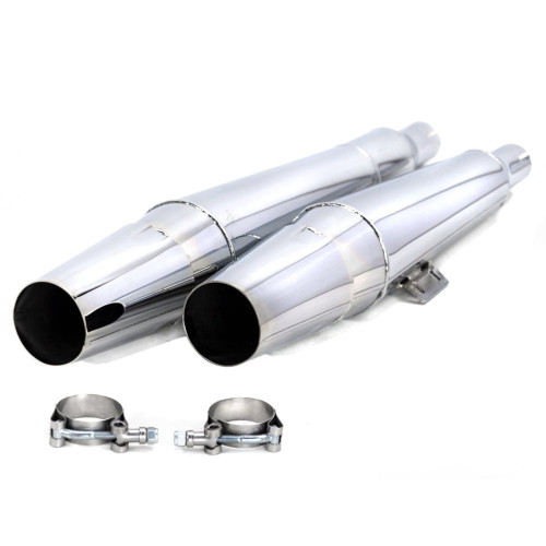 PartzBiz HD: 3459504-Thunderheader Chrome Thunder Cone Exhaust Slip-On Mufflers Harley Softail 18+ M8 PartzBiz HD: 3459504-Thunderheader Chrome Thunder Cone Exhaust Slip-On Mufflers Harley Softail 18+ M8