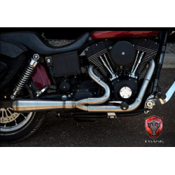 PartzBiz HD TM-5021 - Trask Assault สแตนเลส 2 เป็น 1 ส่วนหัวท่อไอเสีย Harley Dyna 91-2005