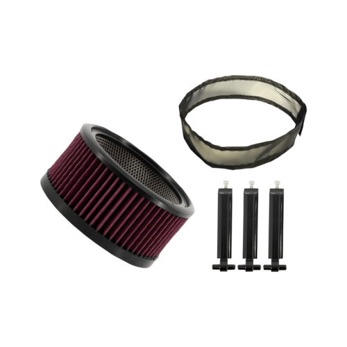 PartzBiz HD: 3482715-Trask Big Power Assault ชุดทำความสะอาดตัวกรองอากาศ Gloss Black High Flow Aluminium