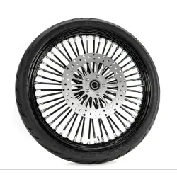 PartzBiz HD 37-722+33-295+4710018+M-RT-2100+ - Black Out 21” 2.15” Spoke Front Wheel Tire Harley Softail Dyna Package 00-07 SDB PartzBiz HD 37-722+33-295+4710018+M-RT-2100+ - Black Out 21” 2.15” Spoke Front Wheel Tire Harley Softail Dyna Package 00-07 SDB