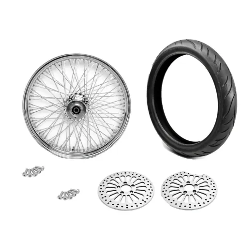 PartzBiz HD: 3467935-21 x 3.5 80 Spoke Front Wheel 120/70 BW Tire Package 1984-2007 Harley Touring